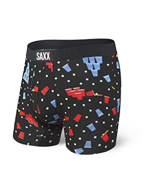 Saxx Underwear Men's Boxer Briefs – Vibe Boxer Briefs with Built-in Ballpark Pouch Support – Underwear for Men