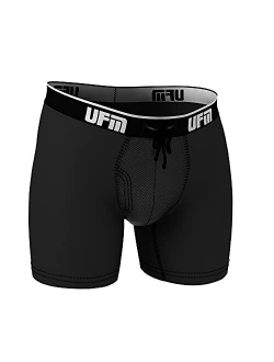 UFM Men's Bamboo Boxer Brief w/Patented Adjustable Ball Support Pouch Regular Support Underwear