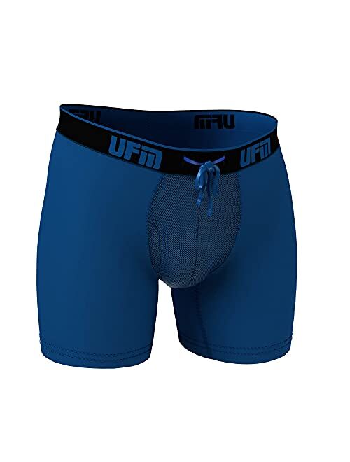 UFM Men's Bamboo Boxer Brief w/Patented Adjustable Ball Support Pouch Regular Support Underwear