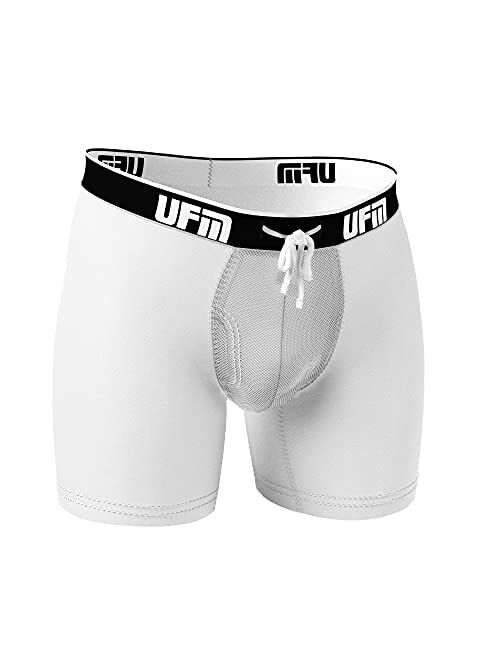 UFM Men's Bamboo Boxer Brief w/Patented Adjustable Ball Support Pouch Regular Support Underwear