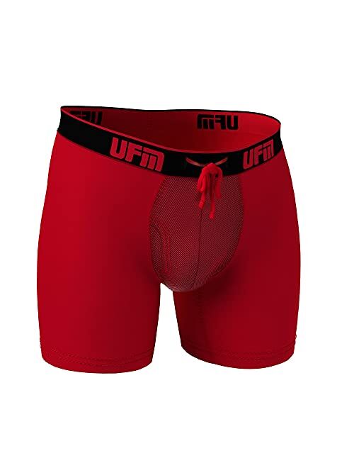 UFM Men's Bamboo Boxer Brief w/Patented Adjustable Ball Support Pouch Regular Support Underwear