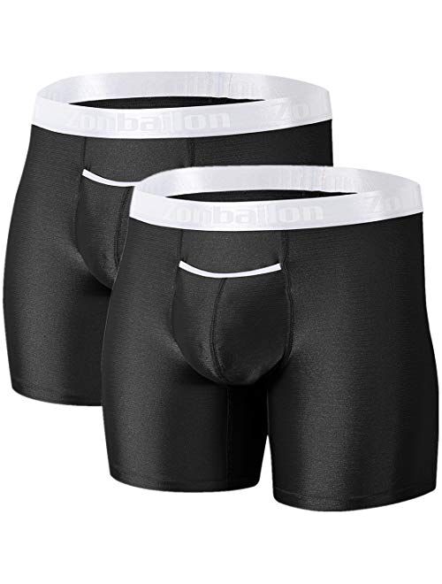 Buy Zonbailon Men's Bulge Enhancing Underwear Silk Long Leg Big and ...