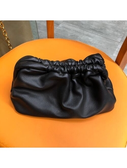 New Day Clutch Party Purse Bag Women Large Big Dumplings Ruched Pillow Bag Girls Trend Pouch Cloud Bags Ladies Black White