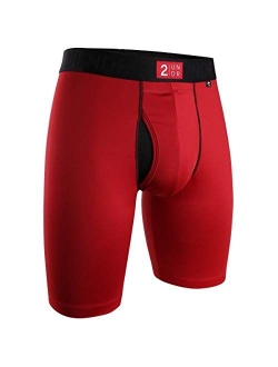 2UNDR Men's Power Shift 9" Ball Supporting Boxer Long Leg Underwear