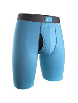 2UNDR Men's Power Shift 9" Ball Supporting Boxer Long Leg Underwear