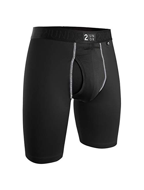 2UNDR Men's Power Shift 9" Ball Supporting Boxer Long Leg Underwear