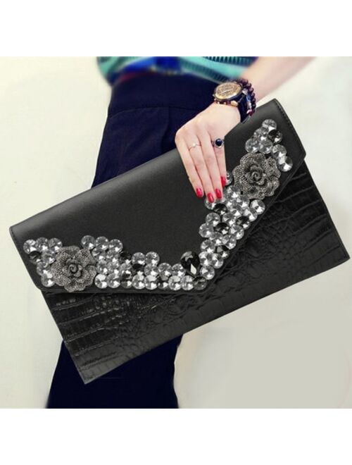 Famous design Fashion handbag women Genuine leather day clutch bag ladies banquet dress bag diamond hand bag ladies dinner bag