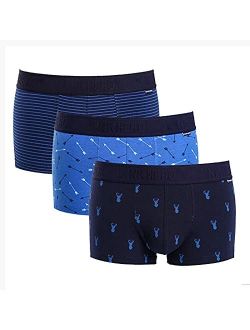 Izzya Men's Printing Boxer Briefs 3 Pack Ball Hammock Boxers Mid Waist Lightweight Underwear Gifts for Men