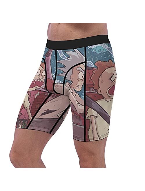 Ri_ck And M_orty Men's Cycling Shorts Supportive Ball Hammock Elastic Boxer Briefs Breathable Riding Shorts Tights Half Pants