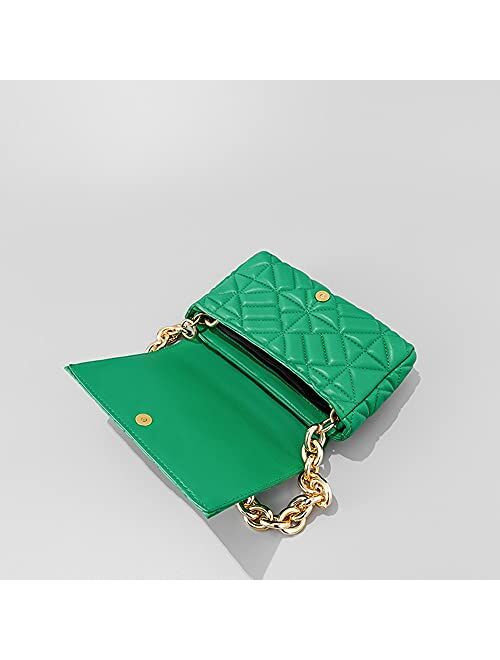 DFCV Women's Clutch Bag Wedding Clutch Bag Chain Shoulder Strap Cross Body Bag for Weddings Dance Parties and Important Occasions（Green）