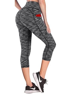 Ewedoos Lift Leggings with Pockets for Women High Waisted Yoga Pants for Women Workout Capri Leggings for Women