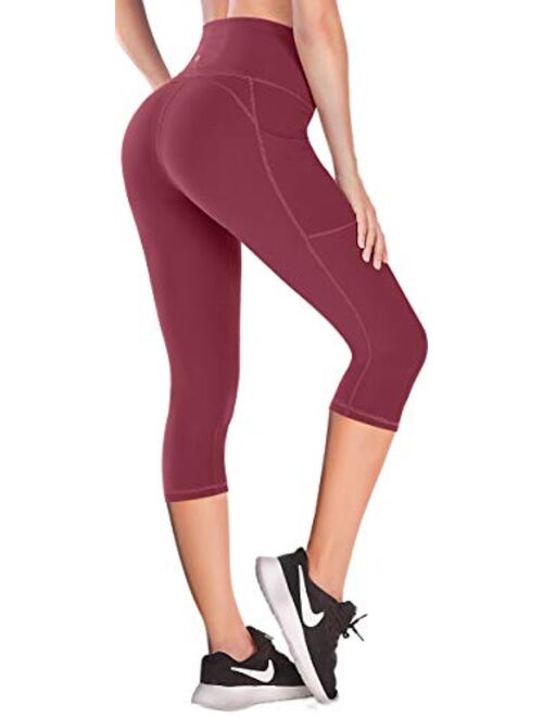 Ewedoos Lift Leggings with Pockets for Women High Waisted Yoga Pants for Women Workout Capri Leggings for Women