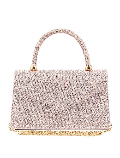 Naimo Bling Shiny Rhinestone Wedding Evening Party Clutch Handbag Purse