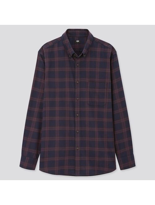 Uniqlo MEN FLANNEL CHECKED LONG-SLEEVE SHIRT (ONLINE EXCLUSIVE)