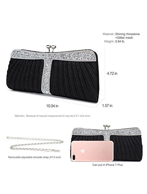 Rhinestone Clutch Purses for Women Purses and Handbags Formal Wedding Party Prom Purse Money Bags