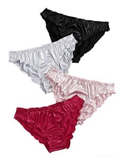 Buy Peachy Panty 6 Pack Satin Shine Full Coverage Women's Panties Smooth  Soft Nylon online