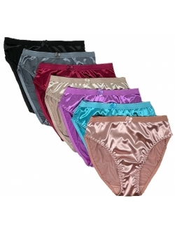 Buy Barbra Lingerie Satin Panties S to Plus Size Womens Underwear Full  Coverage Brief Multi-Pack online