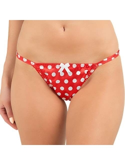 Women's Polkadot Tanga Bikini Briefs Satin Panties