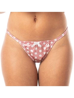 Women's Polkadot Tanga Bikini Briefs Satin Panties