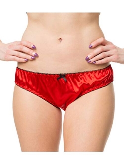 Women's Lingerie Frilly Bikini Briefs Knickers Satin Panties