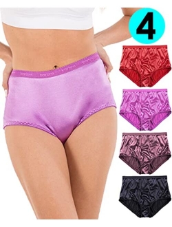 INNERSY Women's Lace Trim Underwear High Waisted Stretchy Cotton