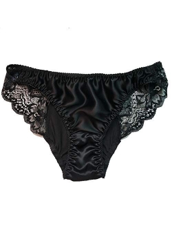 BenU Women's Sexy Lingerie Lace Silk String Briefs Lace Bikini Satin Panties