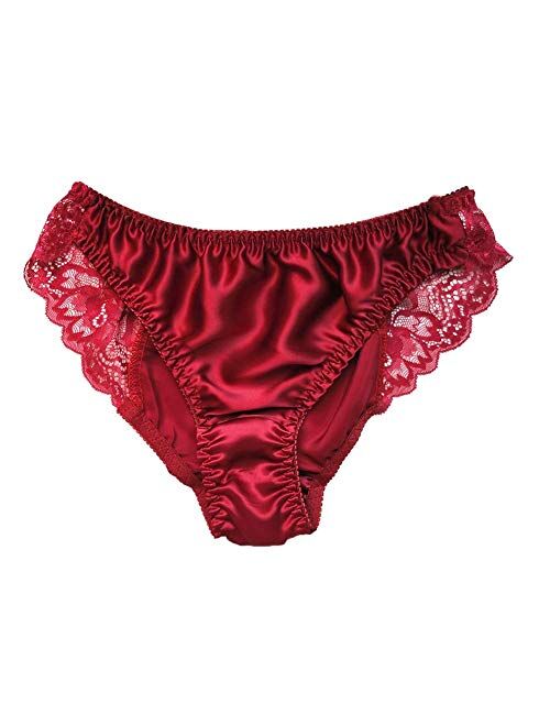 BenU Women's Sexy Lingerie Lace Silk String Briefs Lace Bikini Satin Panties