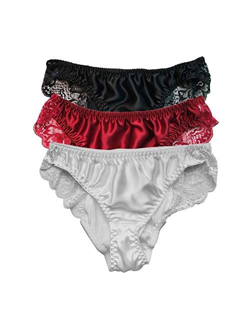 BenU Women's Sexy Lingerie Lace Silk String Briefs Lace Bikini Satin Panties