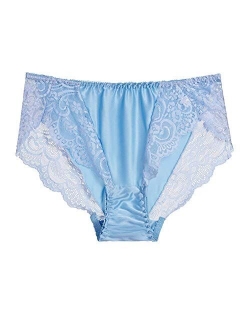 BenU Women's Lace Satin Bikini Silk String Panties Sexy Lingerie Hipster See Through Briefs