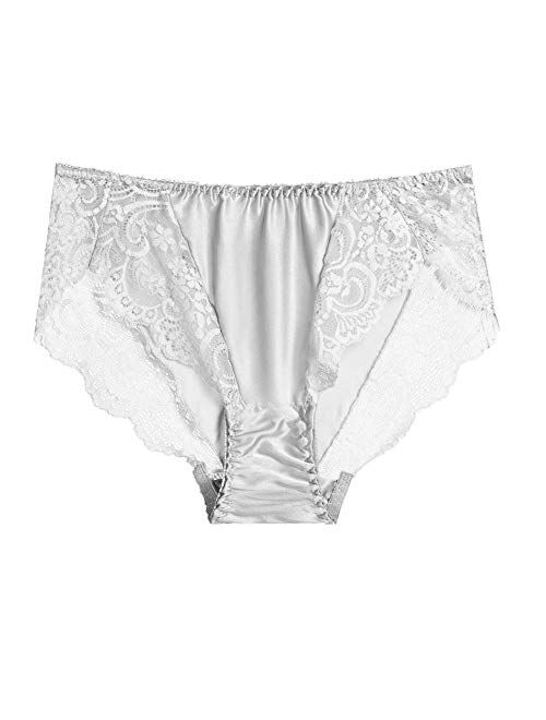 BenU Women's Lace Satin Bikini Silk String Panties Sexy Lingerie Hipster See Through Briefs