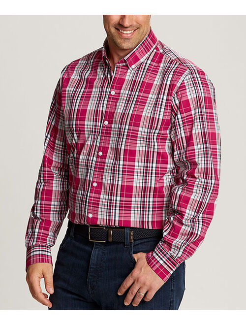 Cutter & Buck Red Performance Nelson Plaid Button-Up - Men