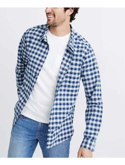 Baltic Blue Plaid Long-Sleeve Button-Up - Men