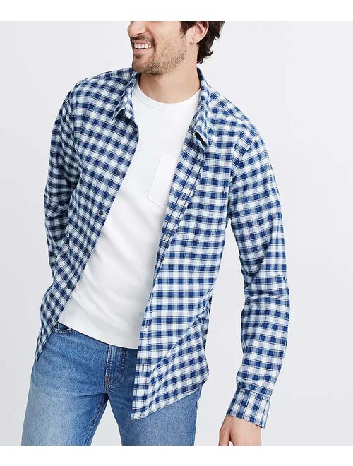 Madewell Baltic Blue Plaid Long-Sleeve Button-Up - Men