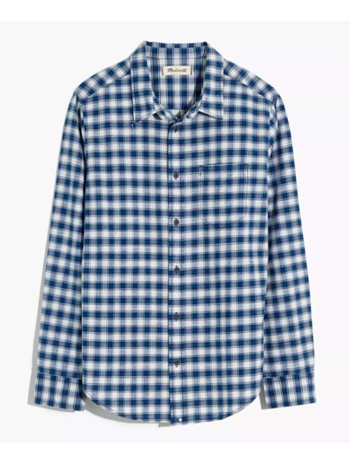 Madewell Baltic Blue Plaid Long-Sleeve Button-Up - Men