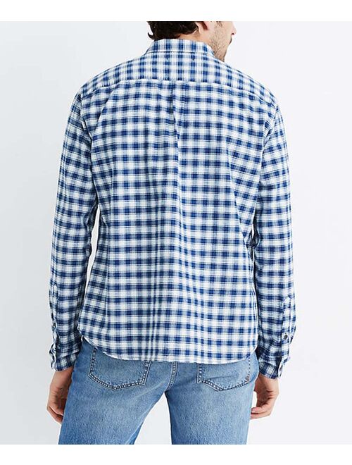 Madewell Baltic Blue Plaid Long-Sleeve Button-Up - Men