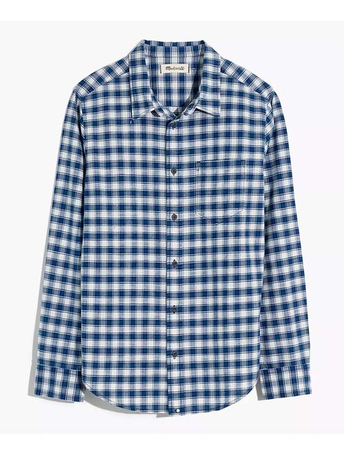 Madewell Baltic Blue Plaid Long-Sleeve Button-Up - Men