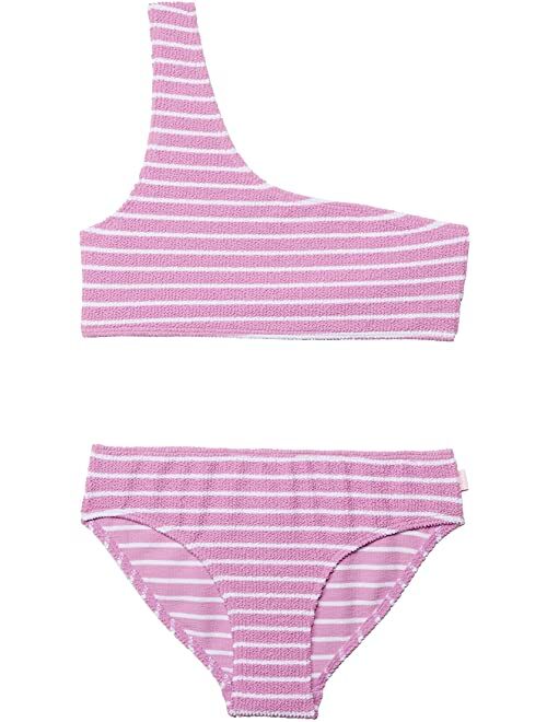 Seafolly Sailor Stripe One Shoulder Tankini Swim Set (Big Kids)