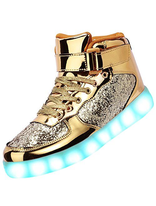 Odema Unisex LED Shoes High Top Light Up Sneakers for Women Men Girls Boys Size4.5-13