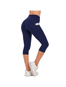 Steppe Naked Feeling High Waisted Yoga Pants Women's Workout Capris Leggings with Pockets