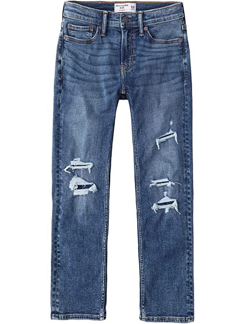 Abercrombie & Fitch abercrombie kids Straight Leg Destroy in Dark Blue (Little Kids/Big Kids)