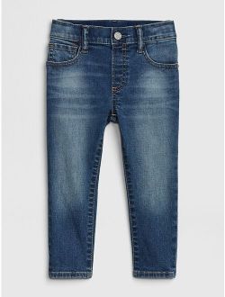 Toddler Elasticized Pull-On Slim Taper Jeans with Washwell