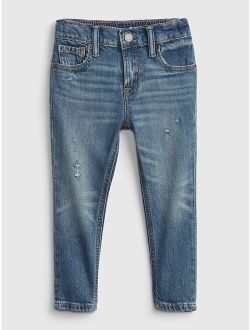 Toddler Easy Taper Distressed Jeans with Washwell