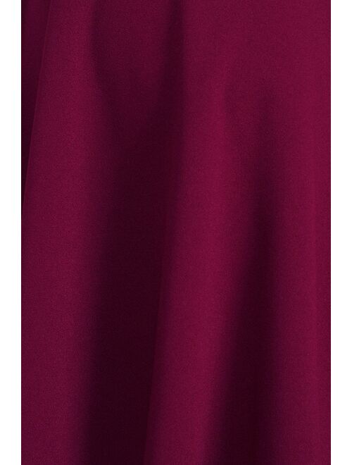 Lulus Play the Party Plum Purple Off-the-Shoulder Skater Dress