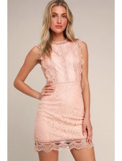 My Sweetheart Blush Pink Lace Mini Dress