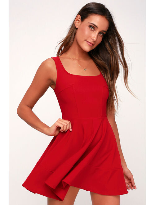 Lulus Home Before Daylight Red Dress