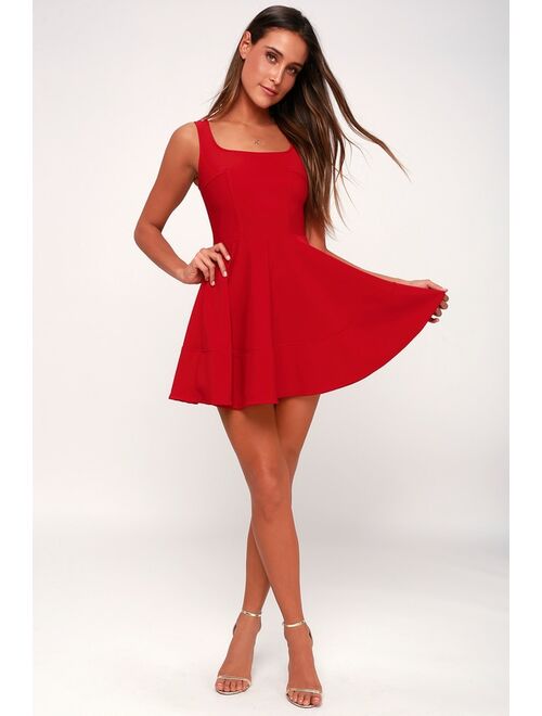 Lulus Home Before Daylight Red Dress