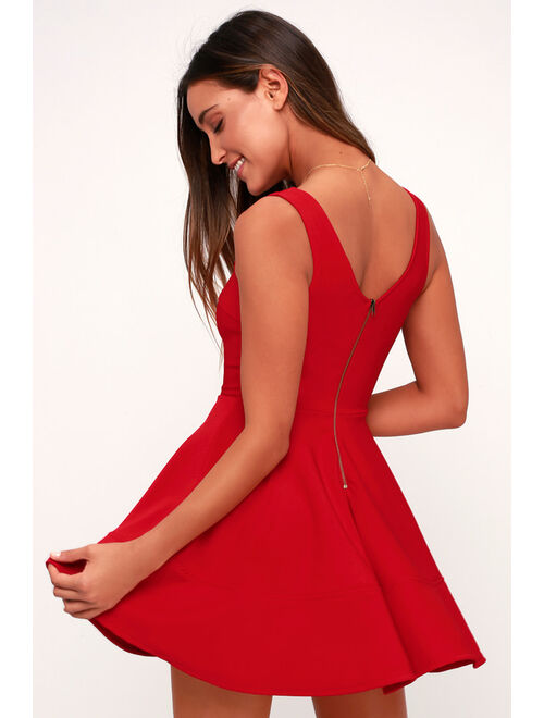 Lulus Home Before Daylight Red Dress