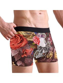 ALAZA Boxer Briefs Graphic Men Underwear Short Leg Polyester Spandex Small