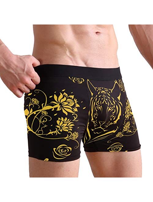 ALAZA Boxer Briefs Graphic Men Underwear Short Leg Polyester Spandex Small