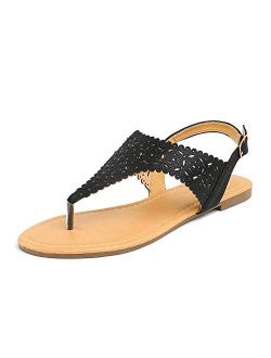 Women's Rhinestone Casual Wear Cut Out Flat Sandals